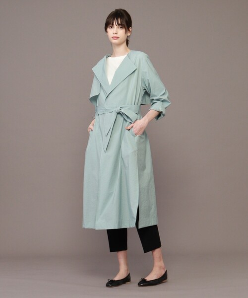 DRESSTERIOR（ドレステリア）の「◆【web Domani/mi-mollet掲載】タイプライターコート（ノーカラーコート・レディース・ブラック/サックスブルー/ライトベージュ・38）」の20枚目の写真