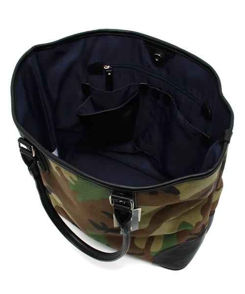 VENCEEXCHANGE（ヴァンスエクスチェンジ）の「キャンパストートBAG（トートバッグ・メンズ・ブラック/グリーン・FREE）」の4枚目の写真