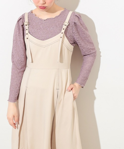 natural couture(ナチュラルクチュール)の「前後2WAY微配×ローレースカーディガン(カーディガン/ボレロ・レディース・ブラック/アイボリー/パープル/ミント・FREE)」の4枚目の写真