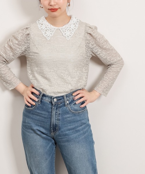 natural couture(ナチュラルクチュール)の「前後2WAY微配×ローレースカーディガン(カーディガン/ボレロ・レディース・ブラック/アイボリー/パープル/ミント・FREE)」の18枚目の写真