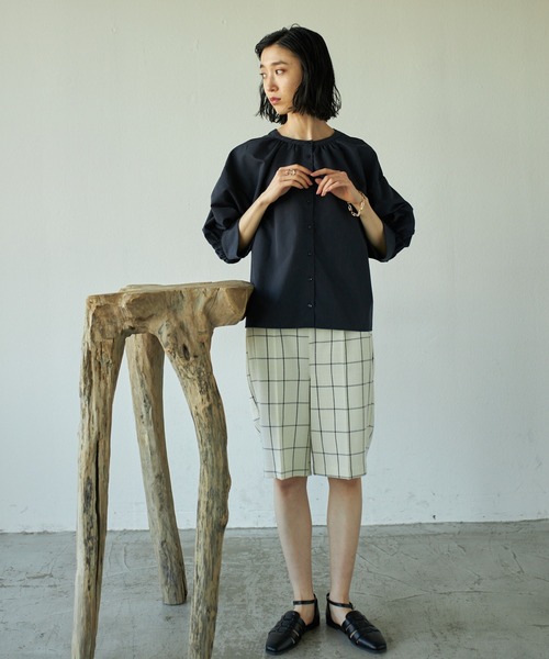 VACANCY（ヴァカンシー）の「ウィンドペンチェックハーフパンツ（その他パンツ・レディース・ホワイト/ベージュ・FREE）」の10枚目の写真