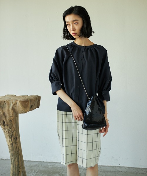 VACANCY（ヴァカンシー）の「ウィンドペンチェックハーフパンツ（その他パンツ・レディース・ホワイト/ベージュ・FREE）」の9枚目の写真