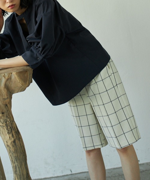 VACANCY（ヴァカンシー）の「ウィンドペンチェックハーフパンツ（その他パンツ・レディース・ホワイト/ベージュ・FREE）」の7枚目の写真