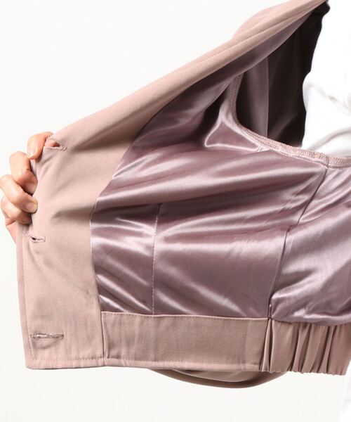 paravion（パラビオン）の「袖刺繍ショートジャケット（ノーカラージャケット・レディース・グレー/ラベンダー/ブルー・ONESIZE）」の7枚目の写真