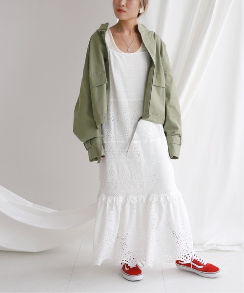 SLOBE citron.（スローブシトロン）の「SLOBE citron.ミリタリークロップドブルゾン【手洗い可能】◆（ブルゾン・レディース・カーキ・FREE）」の17枚目の写真