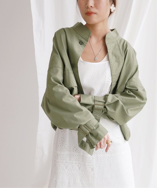 SLOBE citron.（スローブシトロン）の「SLOBE citron.ミリタリークロップドブルゾン【手洗い可能】◆（ブルゾン・レディース・カーキ・FREE）」の21枚目の写真