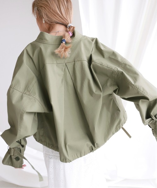 SLOBE citron.（スローブシトロン）の「SLOBE citron.ミリタリークロップドブルゾン【手洗い可能】◆（ブルゾン・レディース・カーキ・FREE）」の14枚目の写真