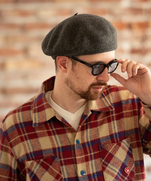 Mighty Shine（マイティシャイン）の「Mighty Shine / ペインターバスクベレー / PAINTER BASQUE BERET（ハンチング/ベレー帽・メンズ・ホワイト/チャコールグレー/ブラック/ネイビー/オレンジ/モカ・FREE）」の4枚目の写真