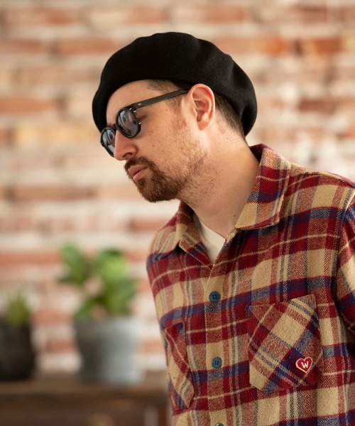 Mighty Shine（マイティシャイン）の「Mighty Shine / ペインターバスクベレー / PAINTER BASQUE BERET（ハンチング/ベレー帽・メンズ・ホワイト/チャコールグレー/ブラック/ネイビー/オレンジ/モカ・FREE）」の19枚目の写真