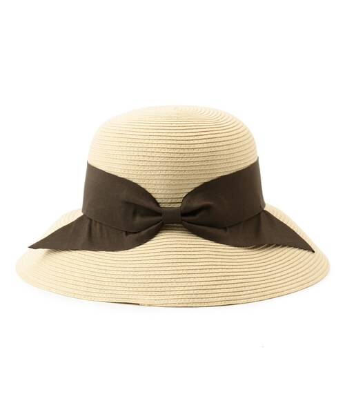AG by aquagirl（エージーバイアクアガール）の「◆ウォッシャブルリボンキャペリン（ハット・レディース・ベージュ/オフホワイト・00）」の5枚目の写真