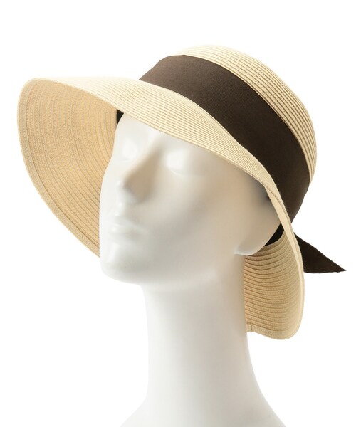 AG by aquagirl（エージーバイアクアガール）の「◆ウォッシャブルリボンキャペリン（ハット・レディース・ベージュ/オフホワイト・00）」の8枚目の写真