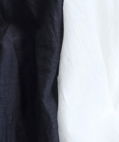 nitca（ニトカ）の「CU/C/LIローン　液流染バンドカラーシャツ（シャツ/ブラウス・レディース・チャコールグレー/ホワイト・FREE）」の12枚目の写真