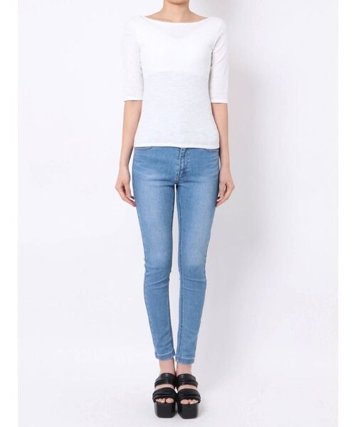 EMODA(エモダ)の「バックオープンミニマルTシャツ(Tシャツ/カットソー・レディース・ホワイト/ブラック/グリーン/オレンジ・FREE)」の13枚目の写真