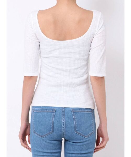 EMODA(エモダ)の「バックオープンミニマルTシャツ(Tシャツ/カットソー・レディース・ホワイト/ブラック/グリーン/オレンジ・FREE)」の16枚目の写真