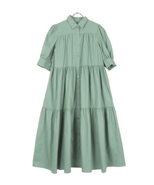 KOBE LETTUCE(コウベレタス)の「選べる2丈ティアードシャツワンピース(ワンピース・レディース・ホワイト/ホワイト系その他/ベージュ系その他/ブラック/グレイッシュベージュ/グリーン系その他/ミント/ブラック系その他/グリーン系その他2・1/2)」の8枚目の写真