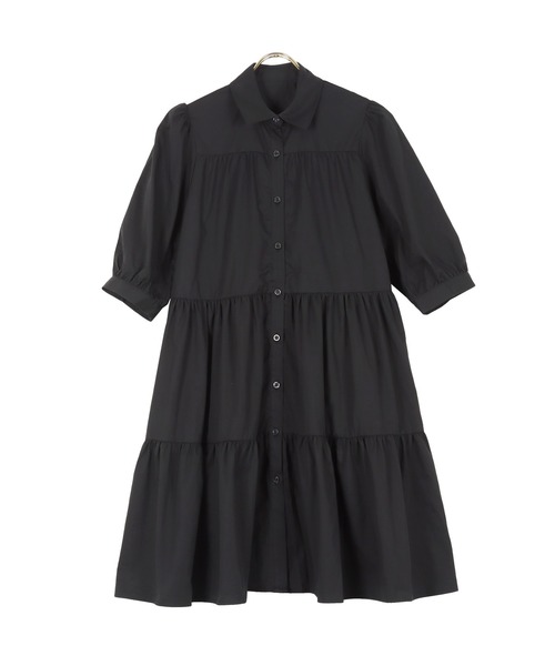 KOBE LETTUCE(コウベレタス)の「選べる2丈ティアードシャツワンピース(ワンピース・レディース・ホワイト/ホワイト系その他/ベージュ系その他/ブラック/グレイッシュベージュ/グリーン系その他/ミント/ブラック系その他/グリーン系その他2・1/2)」の4枚目の写真