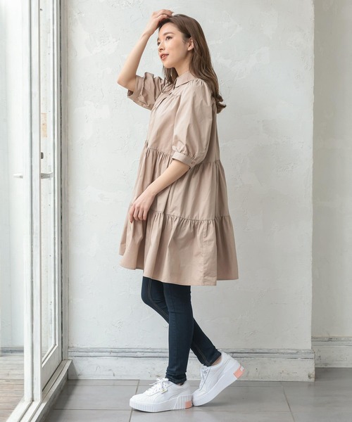 KOBE LETTUCE(コウベレタス)の「選べる2丈ティアードシャツワンピース(ワンピース・レディース・ホワイト/ホワイト系その他/ベージュ系その他/ブラック/グレイッシュベージュ/グリーン系その他/ミント/ブラック系その他/グリーン系その他2・1/2)」の17枚目の写真