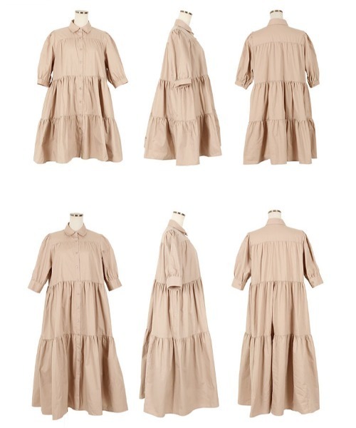 KOBE LETTUCE(コウベレタス)の「選べる2丈ティアードシャツワンピース(ワンピース・レディース・ホワイト/ホワイト系その他/ベージュ系その他/ブラック/グレイッシュベージュ/グリーン系その他/ミント/ブラック系その他/グリーン系その他2・1/2)」の22枚目の写真