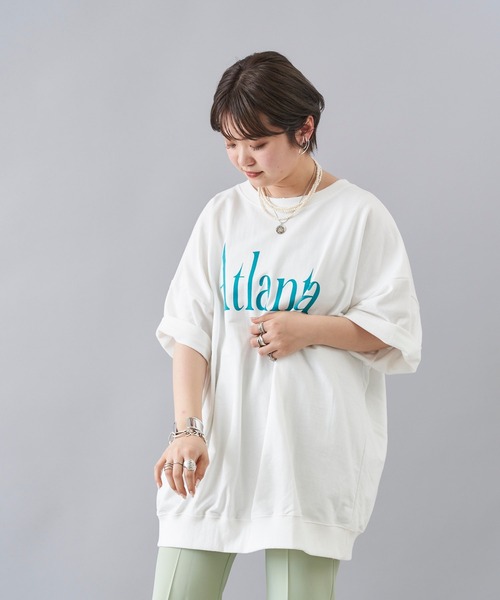 DouDou（ドゥドゥ）の「【一部WEB限定カラー】Atlanta 5分袖 スウェット（Tシャツ/カットソー・レディース・ホワイト/ブラウン/イエロー/ライトベージュ・FREE）」の15枚目の写真