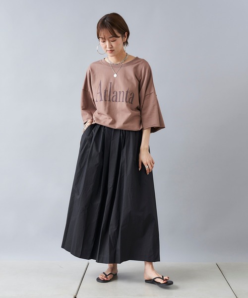 DouDou（ドゥドゥ）の「【一部WEB限定カラー】Atlanta 5分袖 スウェット（Tシャツ/カットソー・レディース・ホワイト/ブラウン/イエロー/ライトベージュ・FREE）」の16枚目の写真