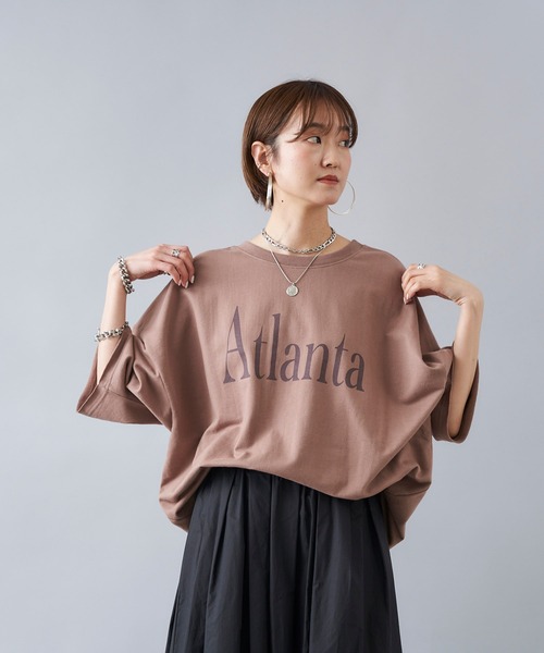 DouDou（ドゥドゥ）の「【一部WEB限定カラー】Atlanta 5分袖 スウェット（Tシャツ/カットソー・レディース・ホワイト/ブラウン/イエロー/ライトベージュ・FREE）」の17枚目の写真