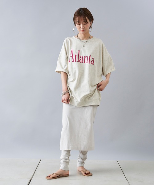 DouDou（ドゥドゥ）の「【一部WEB限定カラー】Atlanta 5分袖 スウェット（Tシャツ/カットソー・レディース・ホワイト/ブラウン/イエロー/ライトベージュ・FREE）」の11枚目の写真