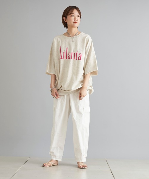 DouDou（ドゥドゥ）の「【一部WEB限定カラー】Atlanta 5分袖 スウェット（Tシャツ/カットソー・レディース・ホワイト/ブラウン/イエロー/ライトベージュ・FREE）」の21枚目の写真