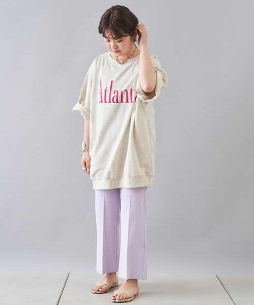 DouDou（ドゥドゥ）の「【一部WEB限定カラー】Atlanta 5分袖 スウェット（Tシャツ/カットソー・レディース・ホワイト/ブラウン/イエロー/ライトベージュ・FREE）」の13枚目の写真