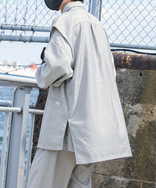 Perushu（ペルーシュ）の「【セットアップ着用可】スプリングアシメオーバーベスト（ベスト・メンズ・モカ/グレー・LARGE/MEDIUM）」の13枚目の写真