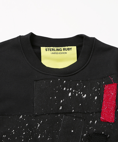 RAF SIMONS（ラフシモンズ）の「Long sweater w / patches & striped ribbing（スウェット・メンズ・ブラック・SMALL/MEDIUM）」の5枚目の写真