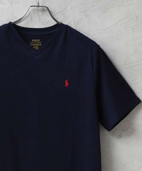 POLO RALPH LAUREN（ポロ ラルフ ローレン）の「【POLO RALPH LAUREN/ポロ ラルフローレン】ポニー刺繍 Vネック半袖Tシャツ（ボーイズライン）（Tシャツ/カットソー・メンズ・ホワイト/ブラック/ネイビー/グレー・L/XL）」の4枚目の写真