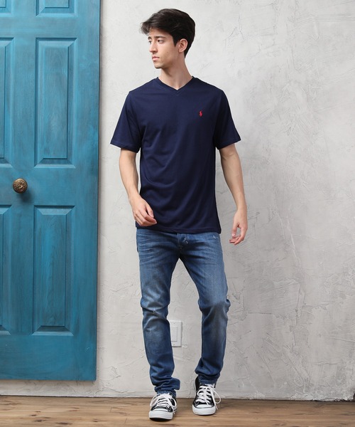 POLO RALPH LAUREN（ポロ ラルフ ローレン）の「【POLO RALPH LAUREN/ポロ ラルフローレン】ポニー刺繍 Vネック半袖Tシャツ（ボーイズライン）（Tシャツ/カットソー・メンズ・ホワイト/ブラック/ネイビー/グレー・L/XL）」の15枚目の写真