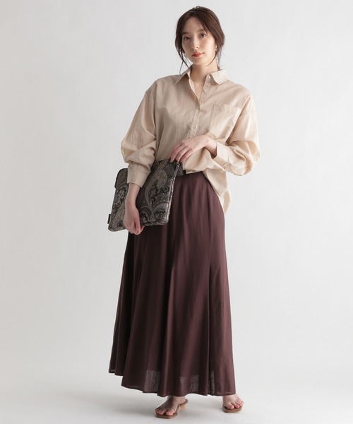 Andemiu（アンデミュウ）の「オーバーリネンシャツ951768（シャツ/ブラウス・レディース・イエロー/アイボリー・FREE）」の11枚目の写真