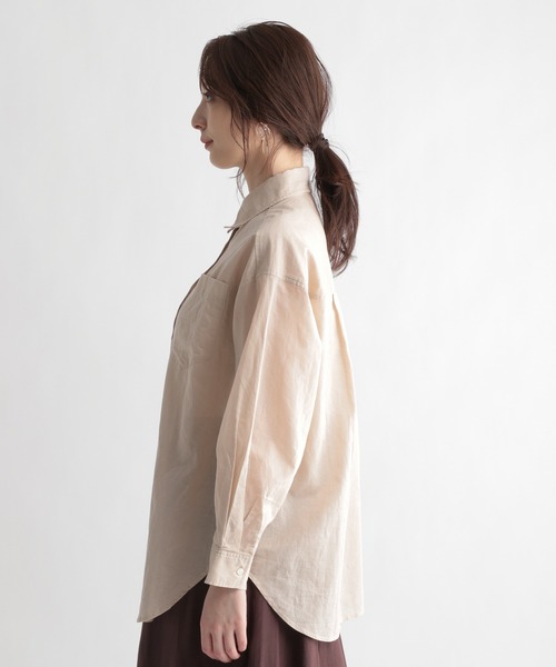 Andemiu（アンデミュウ）の「オーバーリネンシャツ951768（シャツ/ブラウス・レディース・イエロー/アイボリー・FREE）」の12枚目の写真