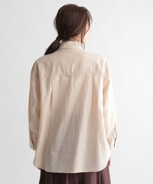 Andemiu（アンデミュウ）の「オーバーリネンシャツ951768（シャツ/ブラウス・レディース・イエロー/アイボリー・FREE）」の4枚目の写真