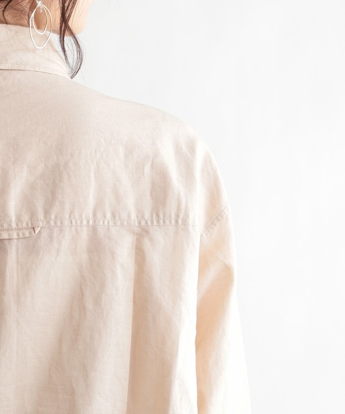 Andemiu（アンデミュウ）の「オーバーリネンシャツ951768（シャツ/ブラウス・レディース・イエロー/アイボリー・FREE）」の8枚目の写真