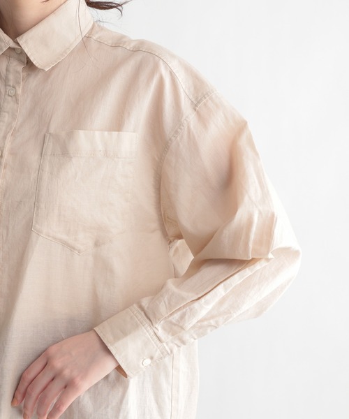 Andemiu（アンデミュウ）の「オーバーリネンシャツ951768（シャツ/ブラウス・レディース・イエロー/アイボリー・FREE）」の10枚目の写真