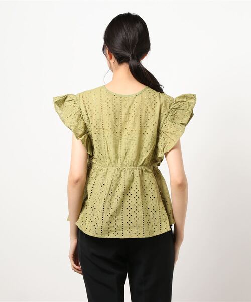 N.（N. Natural Beauty Basic）（エヌエヌナチュラルビューティーベーシック）の「カフタンレースブラウス（シャツ/ブラウス・レディース・ホワイト/ブラック/ライトグリーン・MEDIUM）」の5枚目の写真