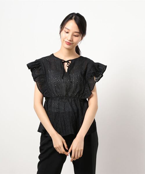 N.（N. Natural Beauty Basic）（エヌエヌナチュラルビューティーベーシック）の「カフタンレースブラウス（シャツ/ブラウス・レディース・ホワイト/ブラック/ライトグリーン・MEDIUM）」の12枚目の写真