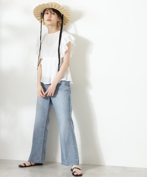 N.（N. Natural Beauty Basic）（エヌエヌナチュラルビューティーベーシック）の「カフタンレースブラウス（シャツ/ブラウス・レディース・ホワイト/ブラック/ライトグリーン・MEDIUM）」の6枚目の写真