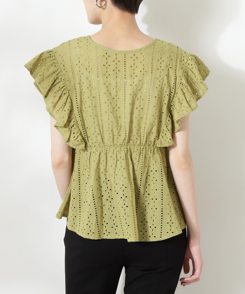 N.（N. Natural Beauty Basic）（エヌエヌナチュラルビューティーベーシック）の「カフタンレースブラウス（シャツ/ブラウス・レディース・ホワイト/ブラック/ライトグリーン・MEDIUM）」の17枚目の写真