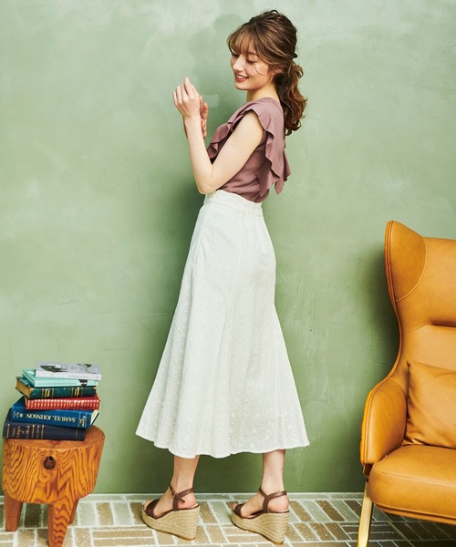 NOELA（ノエラ）の「フリルリブニット（ニット/セーター・レディース・ベージュ/オフホワイト/オレンジ・FREE）」の17枚目の写真