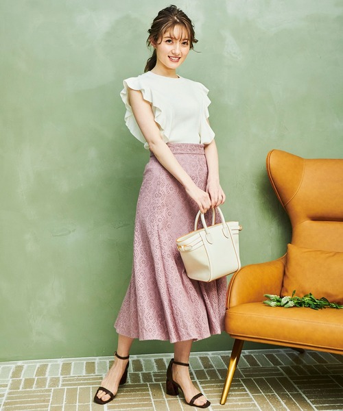 NOELA（ノエラ）の「フリルリブニット（ニット/セーター・レディース・ベージュ/オフホワイト/オレンジ・FREE）」の14枚目の写真