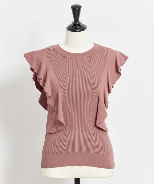 NOELA（ノエラ）の「フリルリブニット（ニット/セーター・レディース・ベージュ/オフホワイト/オレンジ・FREE）」の9枚目の写真