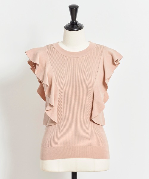 NOELA（ノエラ）の「フリルリブニット（ニット/セーター・レディース・ベージュ/オフホワイト/オレンジ・FREE）」の16枚目の写真