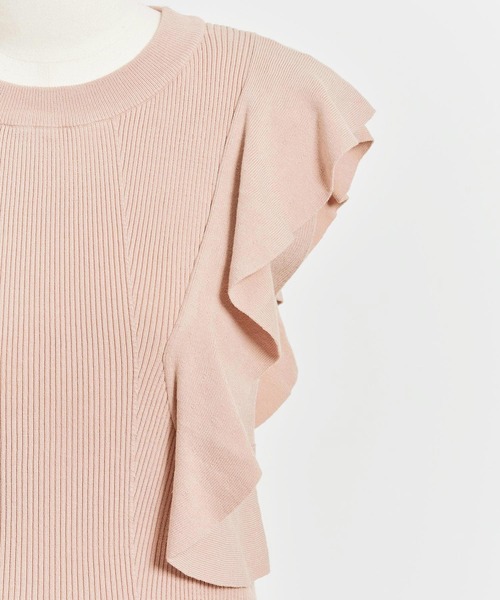 NOELA（ノエラ）の「フリルリブニット（ニット/セーター・レディース・ベージュ/オフホワイト/オレンジ・FREE）」の7枚目の写真