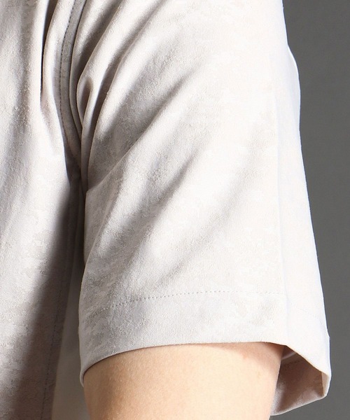 MONSIEUR NICOLE(ムッシュニコル)の「ジャカードジャージショートスリーブフーディー(パーカー・メンズ・ライトグレー/ブルー・MEDIUM/LARGE)」の5枚目の写真