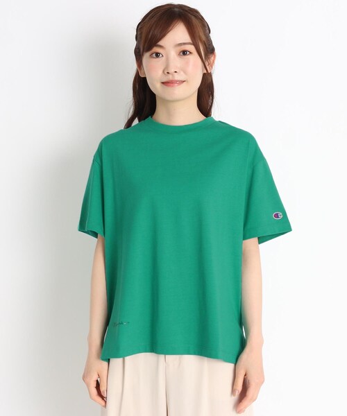 Champion(チャンピオン)の「Champion スリットラバーロゴTシャツ(Tシャツ/カットソー・レディース・オフホワイト/ダークグリーン/ブラック・03/02)」の16枚目の写真