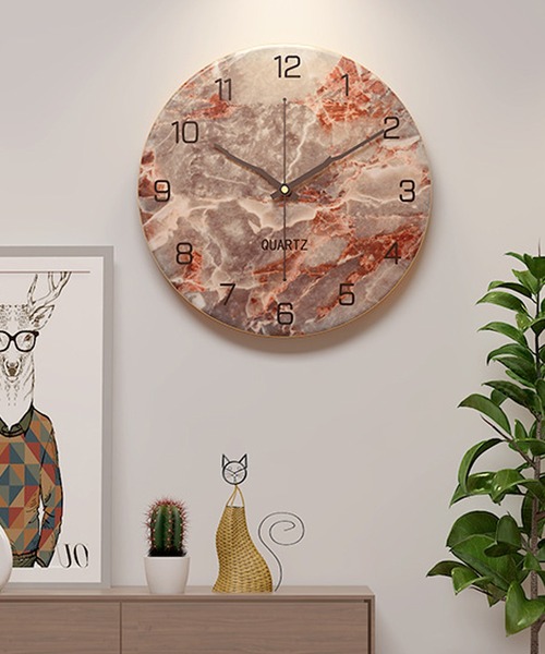 FL import collection（エフエルインポートコレクション）の「【壁掛け】マーブルプリントクロック（掛け時計・レディース・ブラック系その他3/ベージュ系その他2/ベージュ系その他3/ブラック系その他2/グリーン/オレンジ/レッド・FREE）」の6枚目の写真