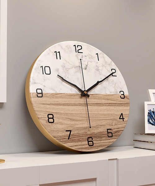 FL import collection（エフエルインポートコレクション）の「【壁掛け】マーブルプリントクロック（掛け時計・レディース・ブラック系その他3/ベージュ系その他2/ベージュ系その他3/ブラック系その他2/グリーン/オレンジ/レッド・FREE）」の4枚目の写真